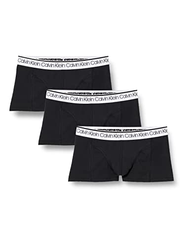 Calvin Klein Herren 3er-Pack Boxershorts 3 PK Low Rise Trunk mit Stretch, Black W/ White Wb, L [Amazon Exclusive] von Calvin Klein