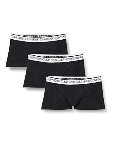 Calvin Klein Herren 3er-Pack Boxershorts 3 PK Low Rise Trunk mit Stretch, Black W/ White Wb, S [Amazon Exclusive] von Calvin Klein