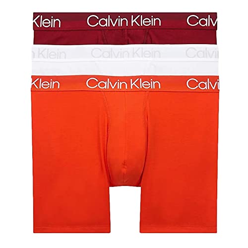 Calvin Klein Herren 3er-Pack Boxershorts Boxer Brief 3 PK mit Stretch, Red Carpet/ White/ Samba, S von Calvin Klein Jeans