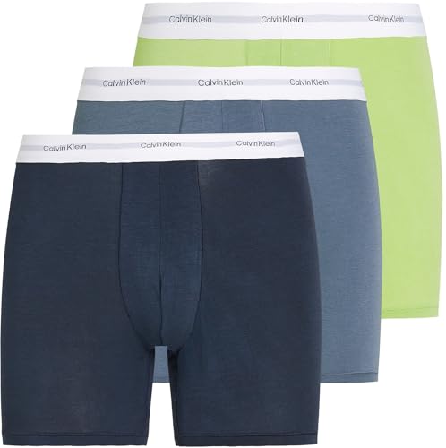 Calvin Klein Herren 3er Pack Boxershorts Briefs mit Logobund, Mehrfarbig (Shoreline, Highline Gr, Grisaille), L von Calvin Klein