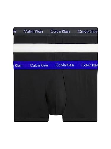 Calvin Klein Herren 3er Pack Boxershorts Low Rise Trunks Baumwolle mit Stretch, Schwarz (B- Ptm Gry, Spc Blu, Vprs Gry Wbs), XS von Calvin Klein