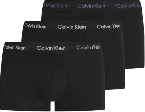 Calvin Klein Herren 3er Pack Boxershorts Low Rise Trunks Unterwäsche, Schwarz (B- Ash, Vint Indigo, Sterl Blue Lgs), XL von Calvin Klein