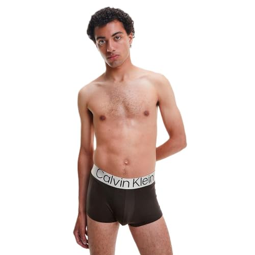 Calvin Klein Herren Boxershorts Low Rise Trunks mit Stretch, Mehrfarbig (Blue Shadow/Grey Sky/Black), S von Calvin Klein