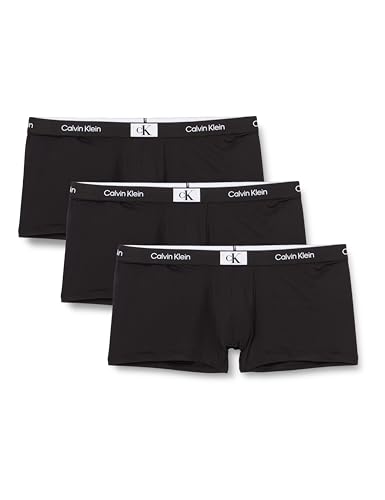 Calvin Klein Herren 3er Pack Boxershorts Low Rise Trunks mit Stretch, Schwarz (Black/Black/Black), XS von Calvin Klein