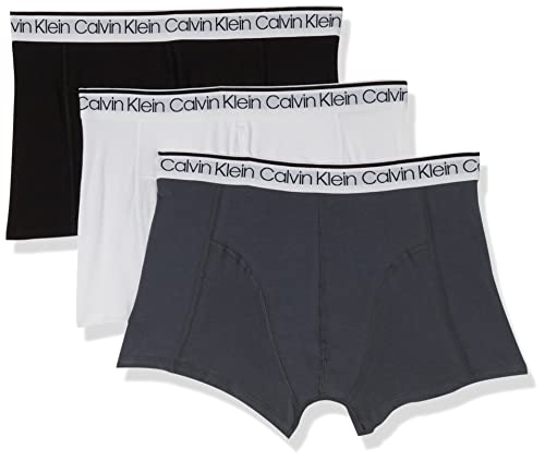 Calvin Klein Herren 3er-Pack Boxershorts Trunk 3 PK mit Stretch, Black/White/Turbulence, M [Amazon Exclusive] von Calvin Klein