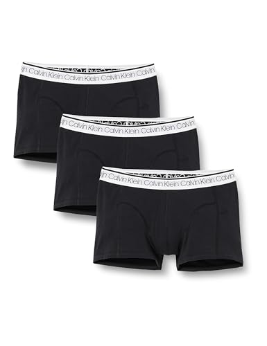 Calvin Klein Herren 3er-Pack Boxershorts Trunk 3 PK mit Stretch, Black W/ White Wb, M [Amazon Exclusive] von Calvin Klein