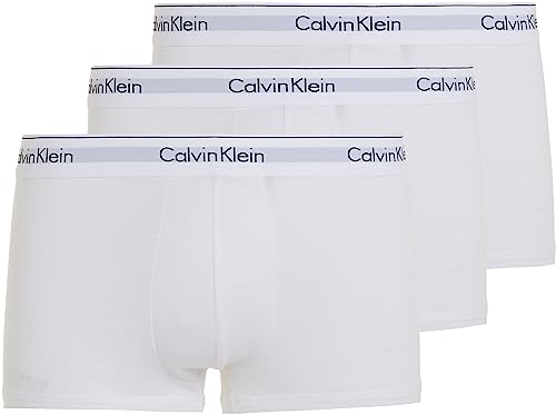 Calvin Klein Herren 3er Pack Boxershorts Trunks Baumwolle mit Stretch, Mehrfarbig (White/White/White), S von Calvin Klein Jeans