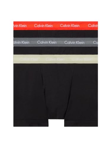 Calvin Klein Herren 3er Pack Boxershorts Trunks Baumwolle mit Stretch, Schwarz (B- Cher Ks/Eiffle Twr/Moss Gr Wbs), L von Calvin Klein