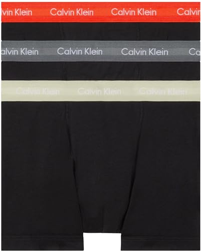 Calvin Klein Herren 3er Pack Boxershorts Trunks Baumwolle mit Stretch, Schwarz (B- Cher Ks/Eiffle Twr/Moss Gr Wbs), S von Calvin Klein