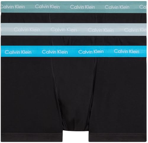 Calvin Klein Herren 3er Pack Boxershorts Trunks Baumwolle mit Stretch, Schwarz (B- Vivid Bl Arona Sageb Grn Wbs), 3XL von Calvin Klein