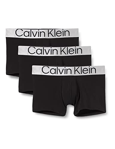 Calvin Klein Herren 3er Pack Boxershorts Trunks Baumwolle mit Stretch, Schwarz (Black), S von Calvin Klein Jeans