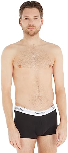 Calvin Klein Herren 3er Pack Boxershorts Trunks Baumwolle mit Stretch, Schwarz (Black/Black/Black), S von Calvin Klein