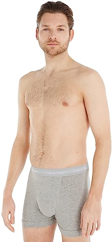 Calvin Klein Herren 3er Pack Boxershorts Trunks Unterwäsche, Grau (Grey Heather), L von Calvin Klein