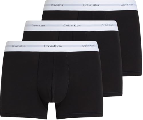 Calvin Klein Herren 3er Pack Boxershorts Trunks mit Logobund, Schwarz (Black, Black, Black), XL von Calvin Klein