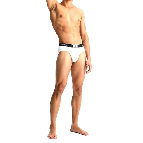 Calvin Klein Herren 3er Pack Hip Briefs Unterhosen Baumwolle mit Stretch, Mehrfarbig (Black/White/Grey Heather), XL von Calvin Klein