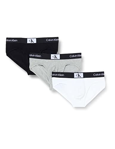 Calvin Klein Herren 3er Pack Hip Briefs Unterhosen Baumwolle mit Stretch, Mehrfarbig (Black/White/Grey Heather), XXL von Calvin Klein