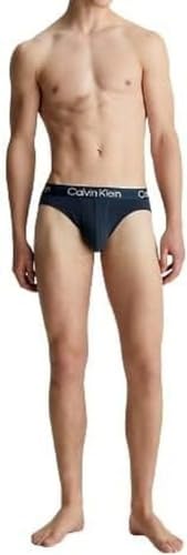 Calvin Klein Herren 3er Pack Hip Briefs Unterhosen Baumwolle mit Stretch, Mehrfarbig (Vaporous Gry, Dark Olive, Blueberry), XL von Calvin Klein