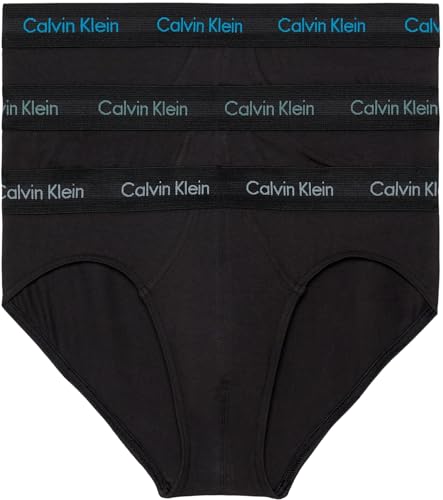 Calvin Klein Herren 3er Pack Hip Briefs Unterhosen Baumwolle mit Stretch, Schwarz (B- Vivid Bl/Arona/Sageb Grn Lgs), S von Calvin Klein