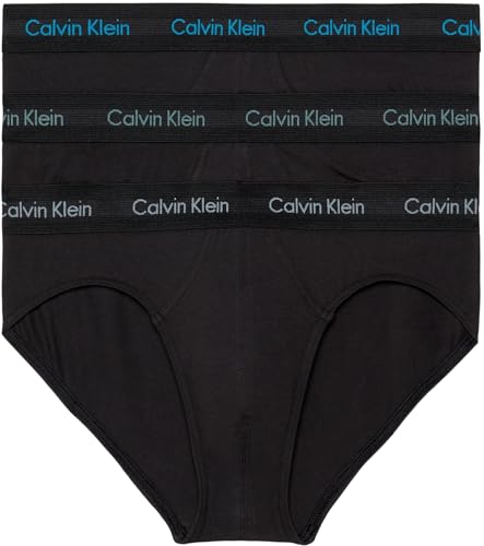 Calvin Klein Herren 3er Pack Hip Briefs Unterhosen Baumwolle mit Stretch, Schwarz (B- Vivid Bl/Arona/Sageb Grn Lgs), XL von Calvin Klein