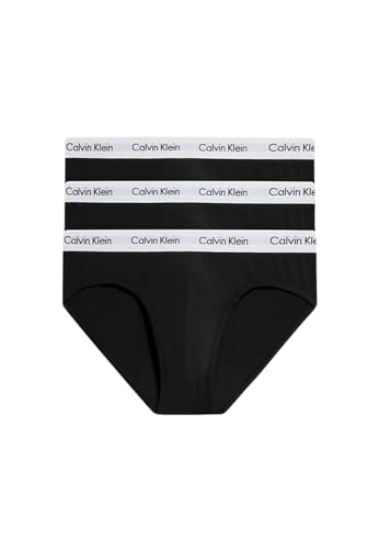 Calvin Klein Herren 3er Pack Hip Briefs Unterhosen Baumwolle mit Stretch, Schwarz (Black), S von Calvin Klein