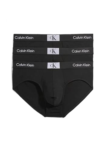 Calvin Klein Herren 3er Pack Hip Briefs Unterhosen Baumwolle mit Stretch, Schwarz (Black/Black/Black), L von Calvin Klein