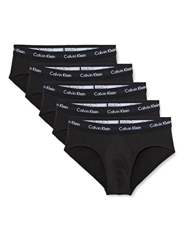 Calvin Klein Herren 3er Pack Hip Briefs Unterhosen Baumwolle mit Stretch, Schwarz (Black W Black Wb), S von Calvin Klein