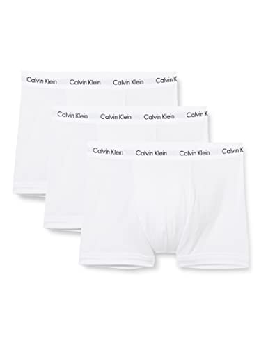 Calvin Klein Herren 3er Pack Boxershorts Trunks Baumwolle mit Stretch, Weiß (White), XS von Calvin Klein