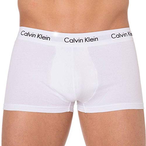 Calvin Klein Herren 3er Pack Boxershorts Low Rise Trunks Baumwolle mit Stretch, Weiß (White), M von Calvin Klein underwear