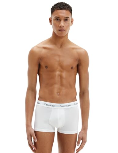 Calvin Klein Herren 3er-Pack Boxershorts Low Rise Trunk 3Pk mit Stretch, Weiß (White), L von Calvin Klein