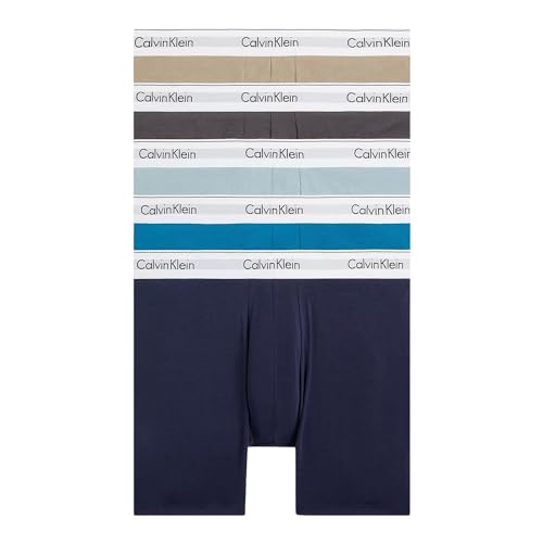 Calvin Klein Herren 5er Pack Boxer Briefs Baumwolle mit Stretch, Mehrfarbig (Oc Dpth Gre Bl Shw Arn Ashf Gry), M von Calvin Klein