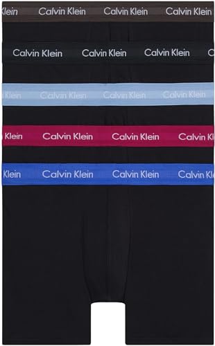 Calvin Klein Herren 5er Pack Boxer Briefs Baumwolle mit Stretch, Schwarz (B- Ml/Daz Bl/Dst Ppl/Blk/Ba Wbs), XS von Calvin Klein