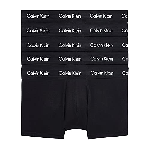 Calvin Klein Herren 5er Pack Boxershorts Low Rise Trunks Baumwolle mit Stretch, Schwarz (Black W Black Wb), L von Calvin Klein