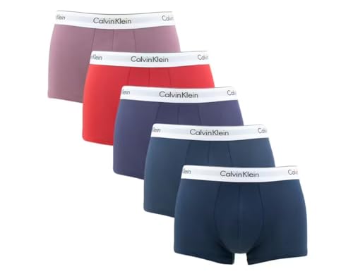 Calvin Klein Herren 5er Pack Boxershorts Trunks Baumwolle mit Stretch, Mehrfarbig (Bl Ind Shrl Pom Rd Cap Rs Spksy), L von Calvin Klein