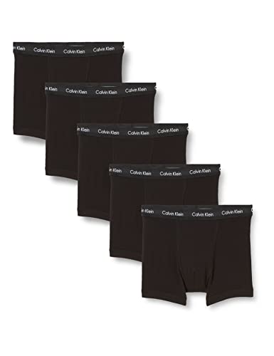 Calvin Klein Herren 5er Pack Boxershorts Trunks Baumwolle mit Stretch, Schwarz (Black W Black Wb), M von Calvin Klein