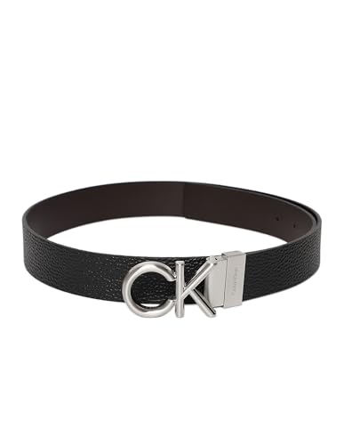 Calvin Klein Herren Gürtel aus Leder, Schwarz (Ck Black/Dark Brown), 95 cm von Calvin Klein