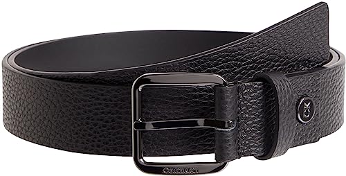 Calvin Klein Herren Gürtel Concise 3,5 cm Ledergürtel, Schwarz (Ck Black Pebble), 100 von Calvin Klein