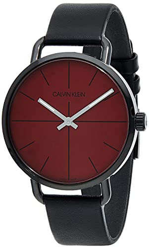 Calvin Klein Herren Analog Quarz Uhr mit Echtes Leder Armband K7B214CP von Calvin Klein