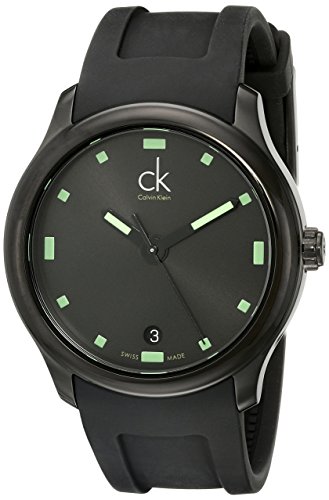Calvin Klein Herren Analog Quarz Uhr mit Kautschuk Armband K2V214DX von Calvin Klein