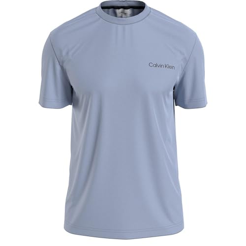 Calvin Klein Herren Angled Back Logo K10K112495 Kurzarm T-Shirts, Blau (Kentucky Blue), XL von Calvin Klein