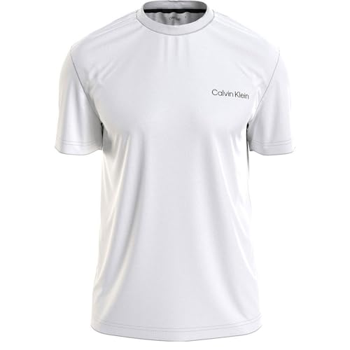 Calvin Klein Herren Angled Back Logo K10K112495 Kurzarm T-Shirts, Weiß (Bright White), L von Calvin Klein