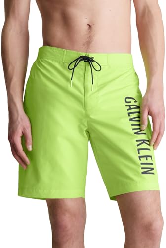 Calvin Klein Herren Badehose Boardshort Lang, Grün (Citrust Burst), XXL von Calvin Klein