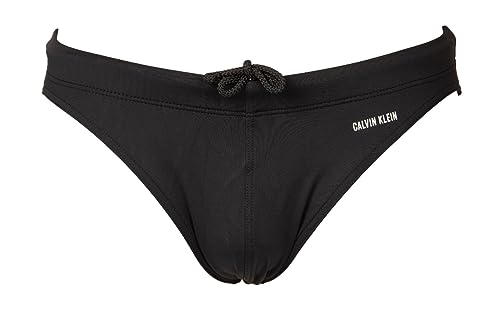 Calvin Klein Herren-Badehose CK Swimming Pool mit Logo hinter Gummizug und verdecktem Kordelzug an der Taille Artikel ZM0ZM02304 Slip, BEH Pvh Black, XL von Calvin Klein