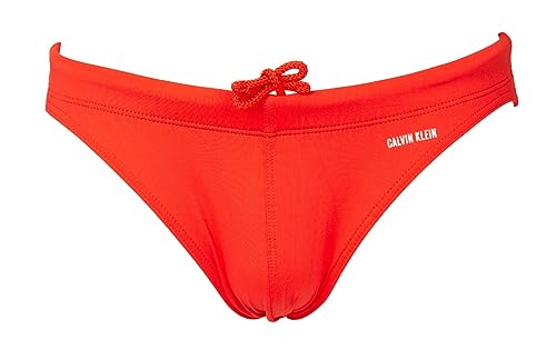 Calvin Klein Herren-Badehose CK Swimming Pool mit Logo hinter Gummizug und verdecktem Kordelzug an der Taille Artikel ZM0ZM02304 Slip, XLY Salsa red, L von Calvin Klein