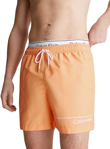 Calvin Klein Herren Badeshorts Medium Double Mittellang, Orange (Buff Orange), M von Calvin Klein