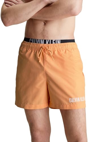 Calvin Klein Herren Badeshorts Medium Double Mittellang, Orange (Buff Orange), S von Calvin Klein