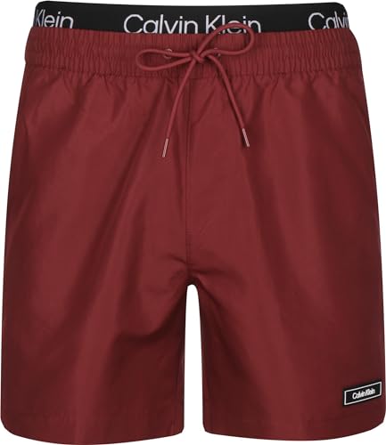 Calvin Klein Herren Badehose Medium Double WB Lang, Rot (Sienna Brown), M von Calvin Klein