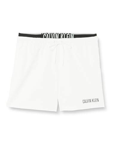 Calvin Klein Herren Badehose Medium Double Wb Lang, Weiß (Pvh Classic White), M von Calvin Klein