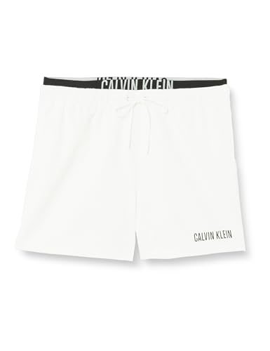 Calvin Klein Herren Badehose Medium Double Wb Lang, Weiß (Pvh Classic White), XXL von Calvin Klein