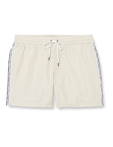 Calvin Klein Herren Badehose Medium Drawstring Mittlere Länge, Beige (Stony Beige), M von Calvin Klein