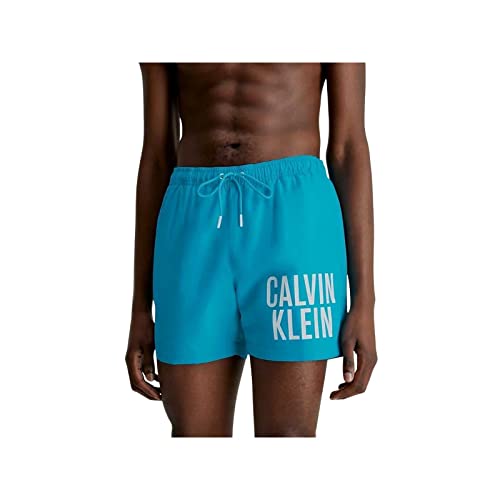 Calvin Klein Herren Badehose Medium Drawstring Lang, Blau (Clear Turquoise), L von Calvin Klein